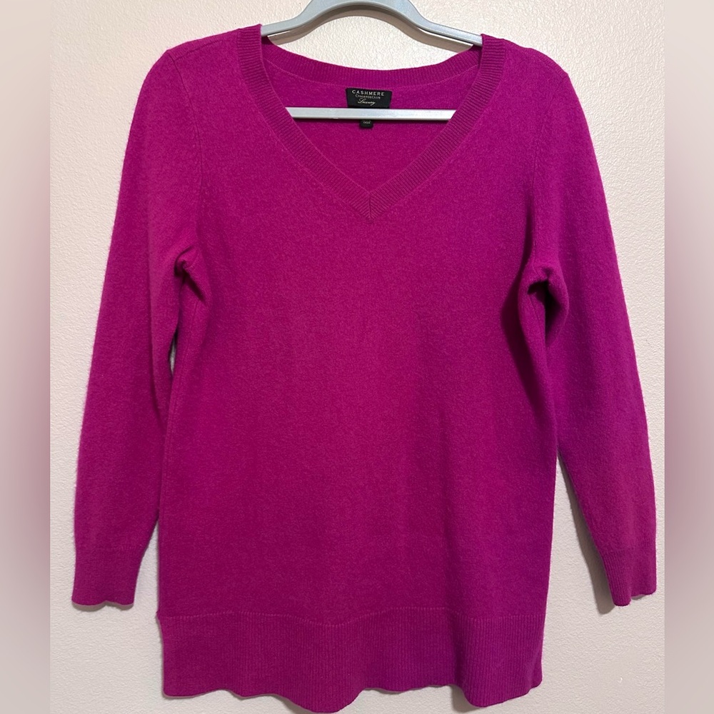 Charter Club V-Neck Sweater - Fuchsia - Picture 5 of 12